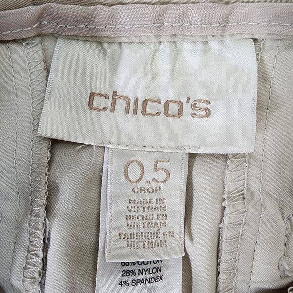 Chico's Crop Pants Women's Size .5 US Small 6 Ultimate Fit Luxe Twill Utility - Picture 9 of 11